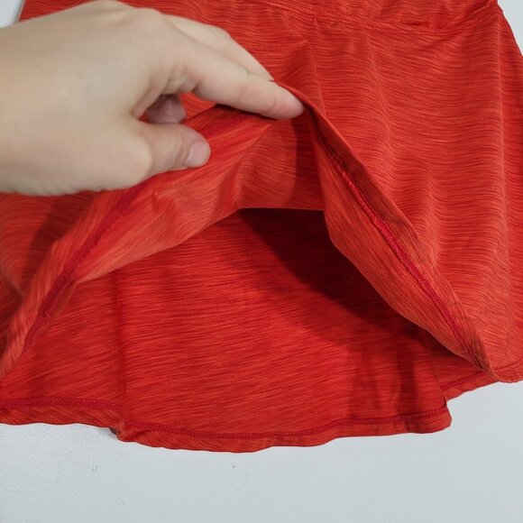 Women's Orange Space Dye Ruched Side Athletic Skirt Size M - Picture 8 of 9